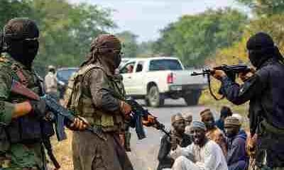 Zamfara attack image showing terrorists mounting a roadblock and abducting residents in Nigeria with DocuNews branding