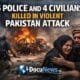 15 Police and 4 Civilians Killed in Violent Pakistan Attack news graphic with DocuNews logo and globe design