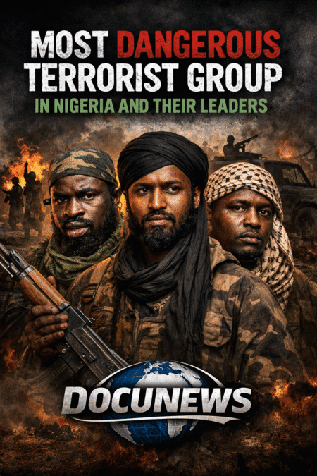 AI generated illustrations Of the Most dangerous terrorist groups in Nigeria and their leaders featured in DocuNews Central investigation, showing Boko Haram, ISWAP and bandit commanders in Northern Nigeri