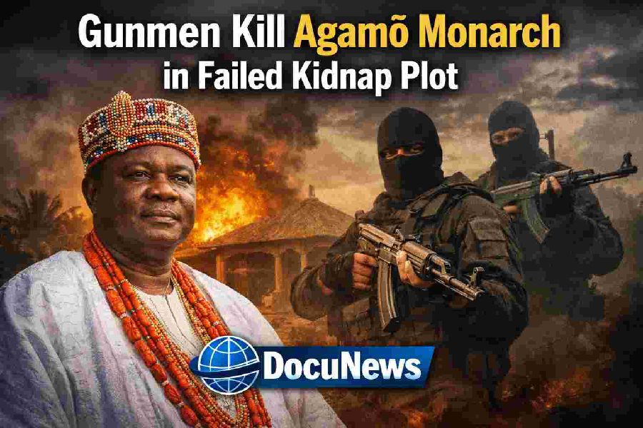 AI generated illustrations Of Oba Kehinde Falodun, Agamọ monarch, killed by bandits during failed abduction in Ondo State – DocuNews coverage"