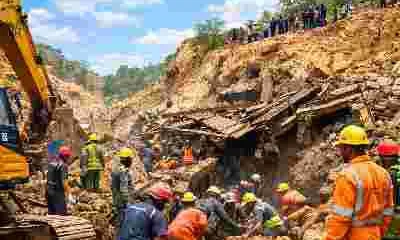 Plateau Mining Accident Kills 35+ in Wase with rescue workers at the site