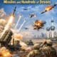 Kuwait Air Defense Systems intercept Iranian missiles and drones over Kuwait City skyline during major Gulf security escalation
