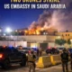 Americans take cover after two drones strike the US Embassy in Saudi Arabia during Middle East tensions