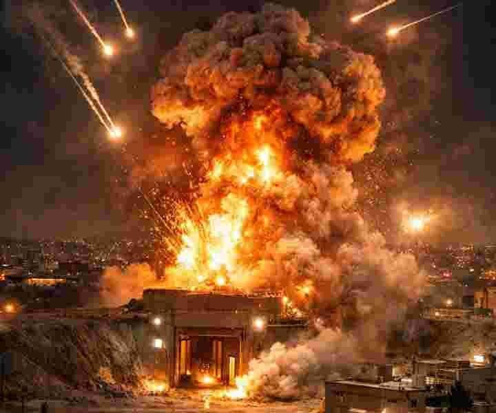 Israel strike on Iran underground nuclear facility in eastern Tehran skyline